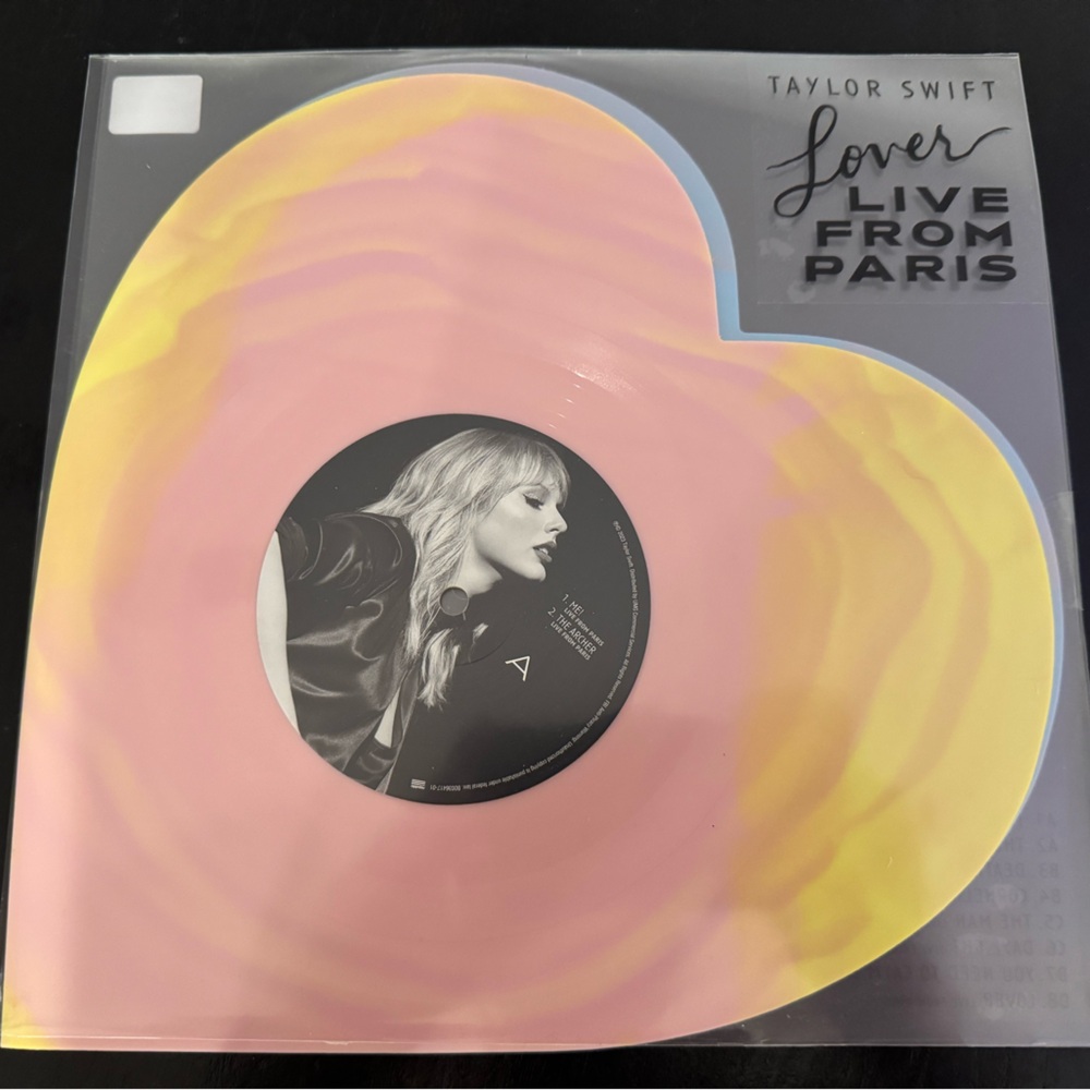 Taylor Swift Heart-Shaped Vinyl - Pink and Yellow